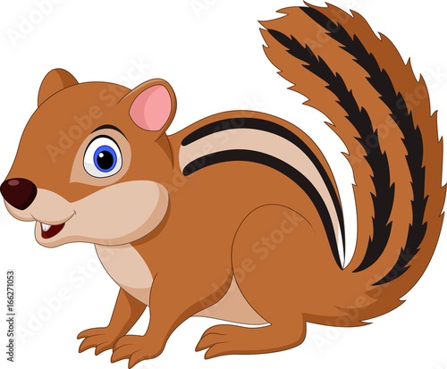 Cartoon chipmunk isolated on white background