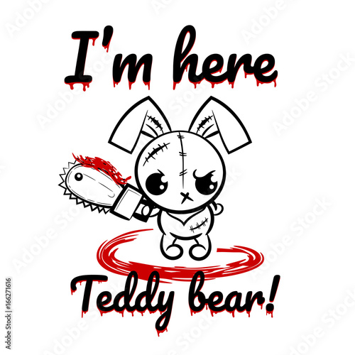 Halloween evil bunny voodoo doll pop art comic