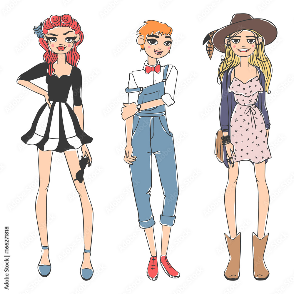 Fashion look girl beautiful girl woman female pretty young model style lady character vector illustration Fashion look girl beautiful girl woman female pretty young model style lady character vector illustration
