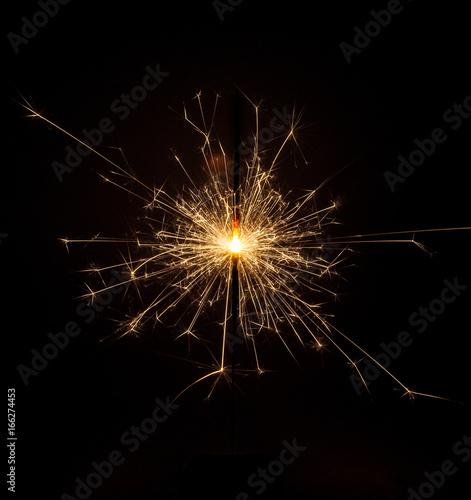 sparkler on black background