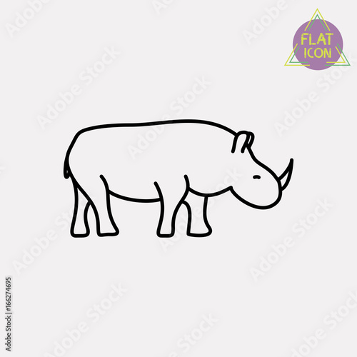 rhino line icon