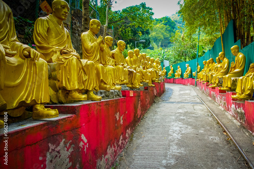 Canvas Print Statues at Ten Thousand Buddhas Monastery in Sha Tin, Hong Kong, China
