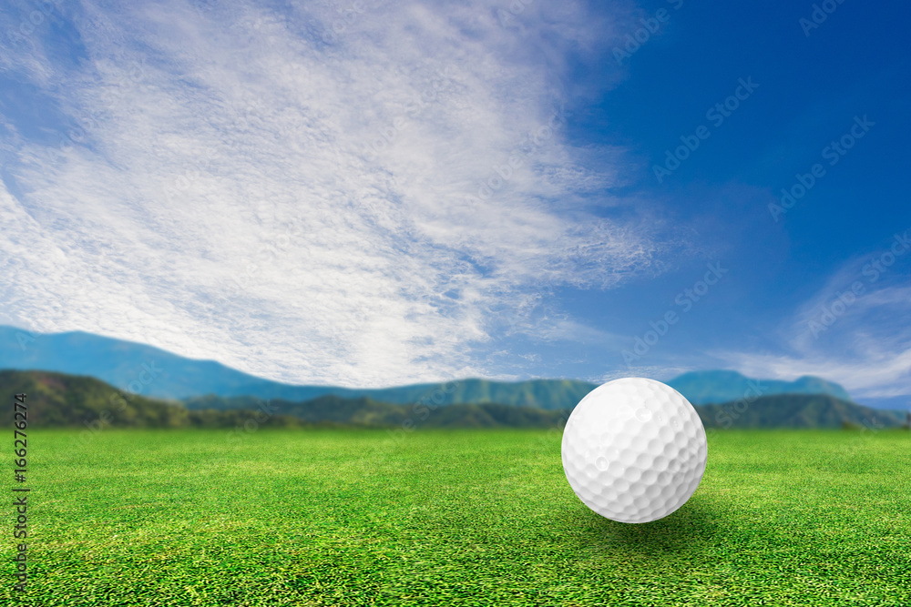 Golf ball on grass nature background Golf ball on grass nature background