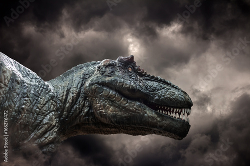 Valokuva Tyrannosaurus rex in the storm