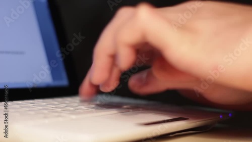 Man Uses Laptop And Come In Of The Shot
