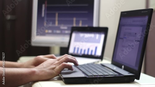 Businesswomans Working with the Charts and laptop in Office