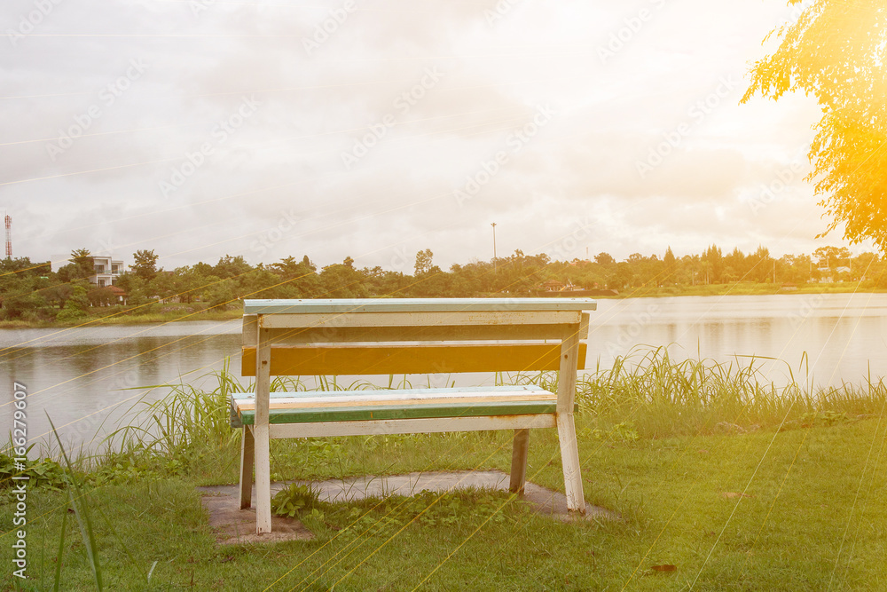 Fototapeta premium vintage bench in the park