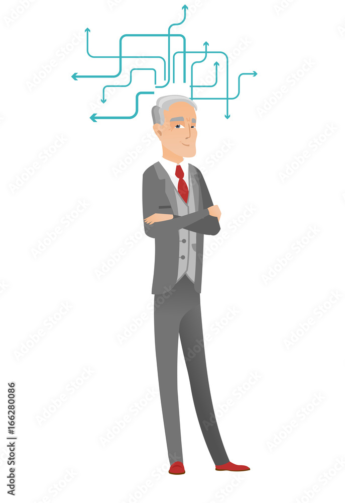 Senior caucasian businessman thinking. Senior caucasian businessman thinking.