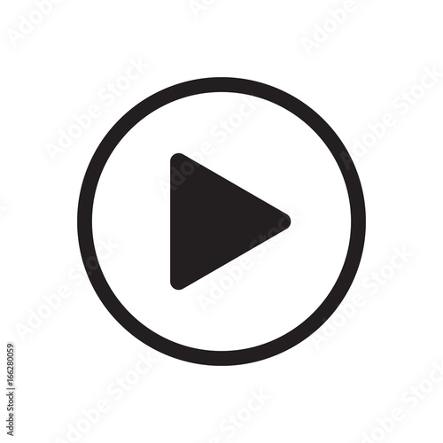 play button, outline, isolated vector