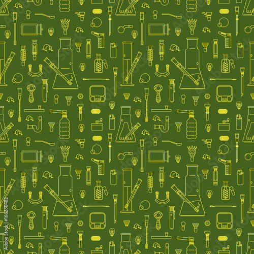 Smoking weed theme, vector seamless pattern