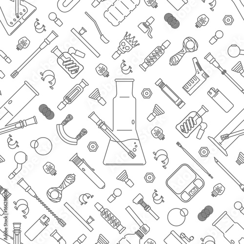 Smoking weed theme, vector seamless pattern