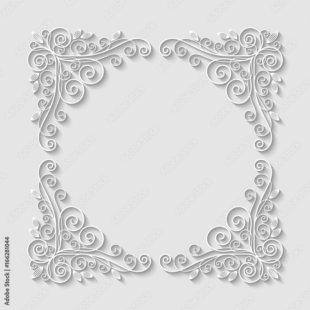 Abstract decorative 3d floral frame. Vector Illustration Abstract decorative 3d floral frame. Vector Illustration