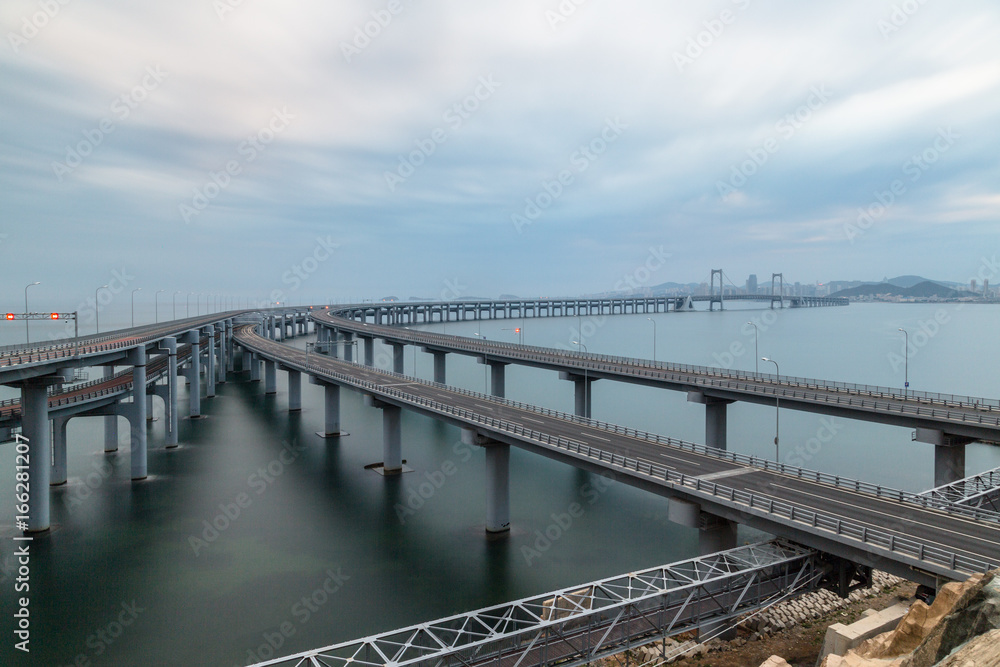 The Dalian Xinghai Bay cross-sea bridge,liaoning province,china.