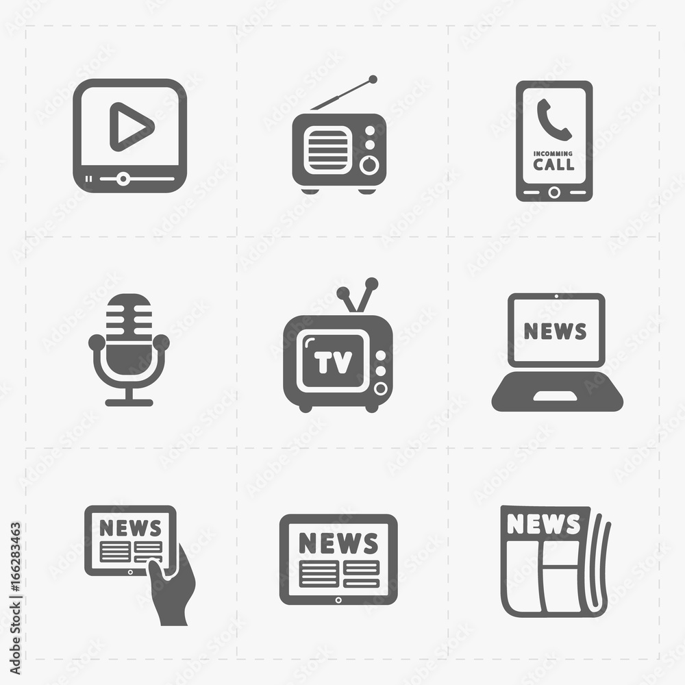 Vector Media Icons set Vector Media Icons set