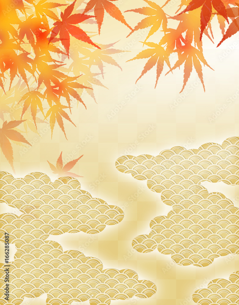 和の背景紅葉和風和柄stock Illustration Adobe Stock