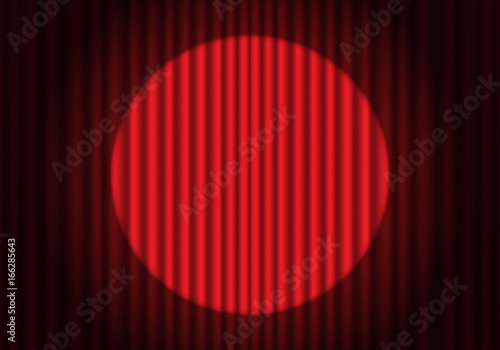 Abstract spotlight on red curtain design for luxury background vector illustration.