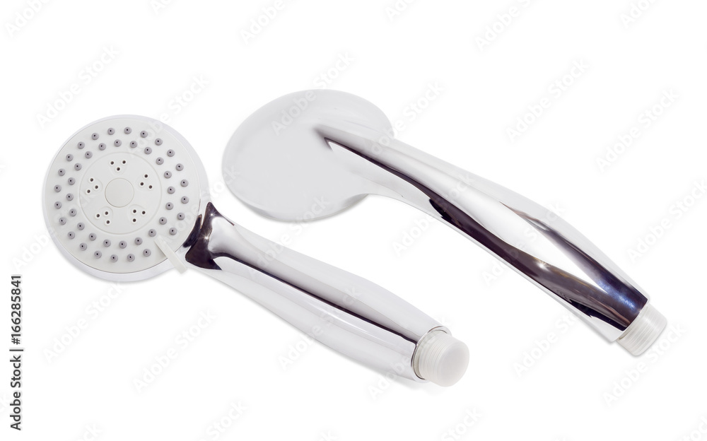 Two shower heads with several spray settings Two shower heads with several spray settings