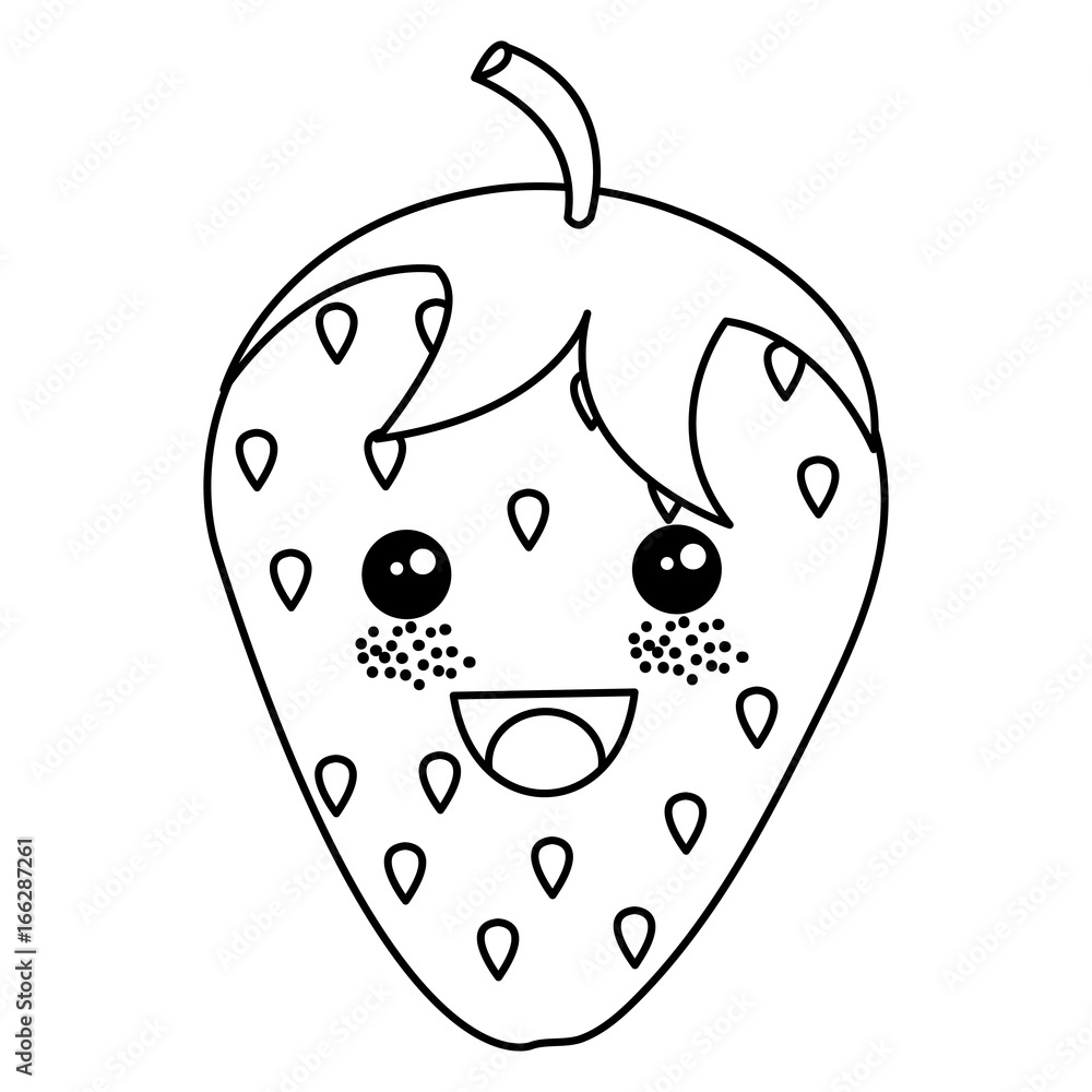 strawberry fresh kawaii character strawberry fresh kawaii character