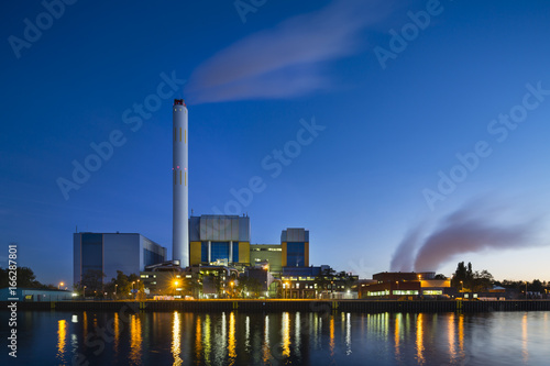 Waste Incineration Plant In The Evening