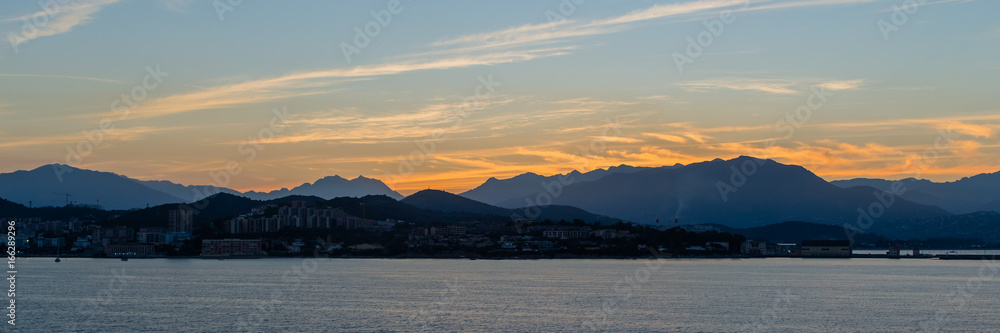 Sunrise in the bay of Ajaccio, Corsica Sunrise in the bay of Ajaccio, Corsica