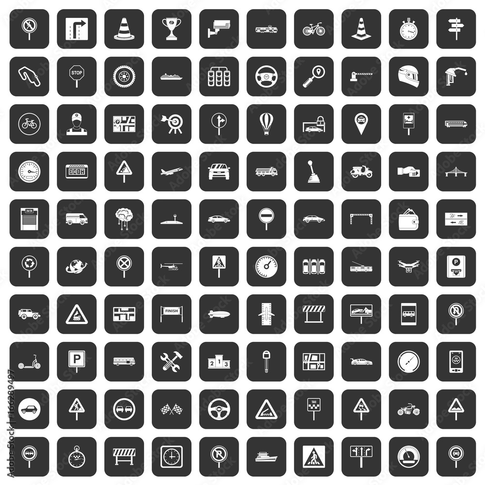 100 traffic icons set black 100 traffic icons set black
