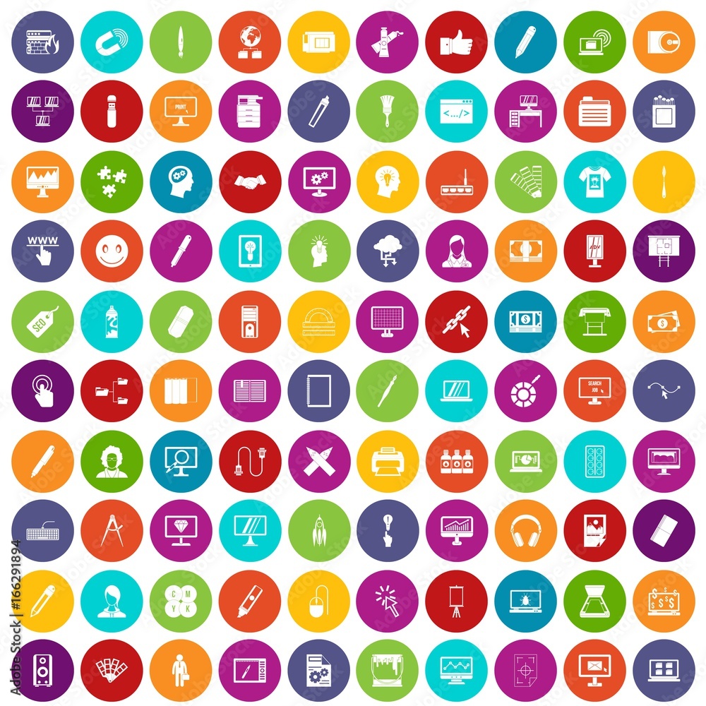100 webdesign icons set color