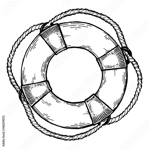 Life buoy engraving style vector