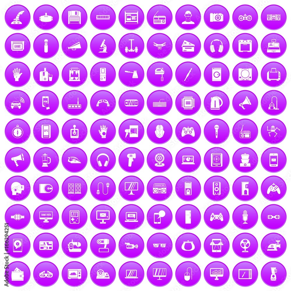 100 device app icons set purple 100 device app icons set purple
