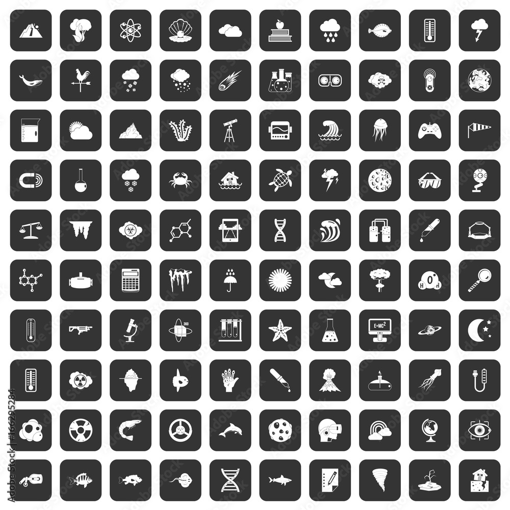 100 research icons set black 100 research icons set black