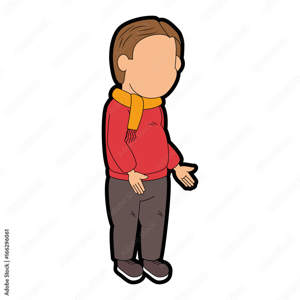 Grandfather faceless cartoon