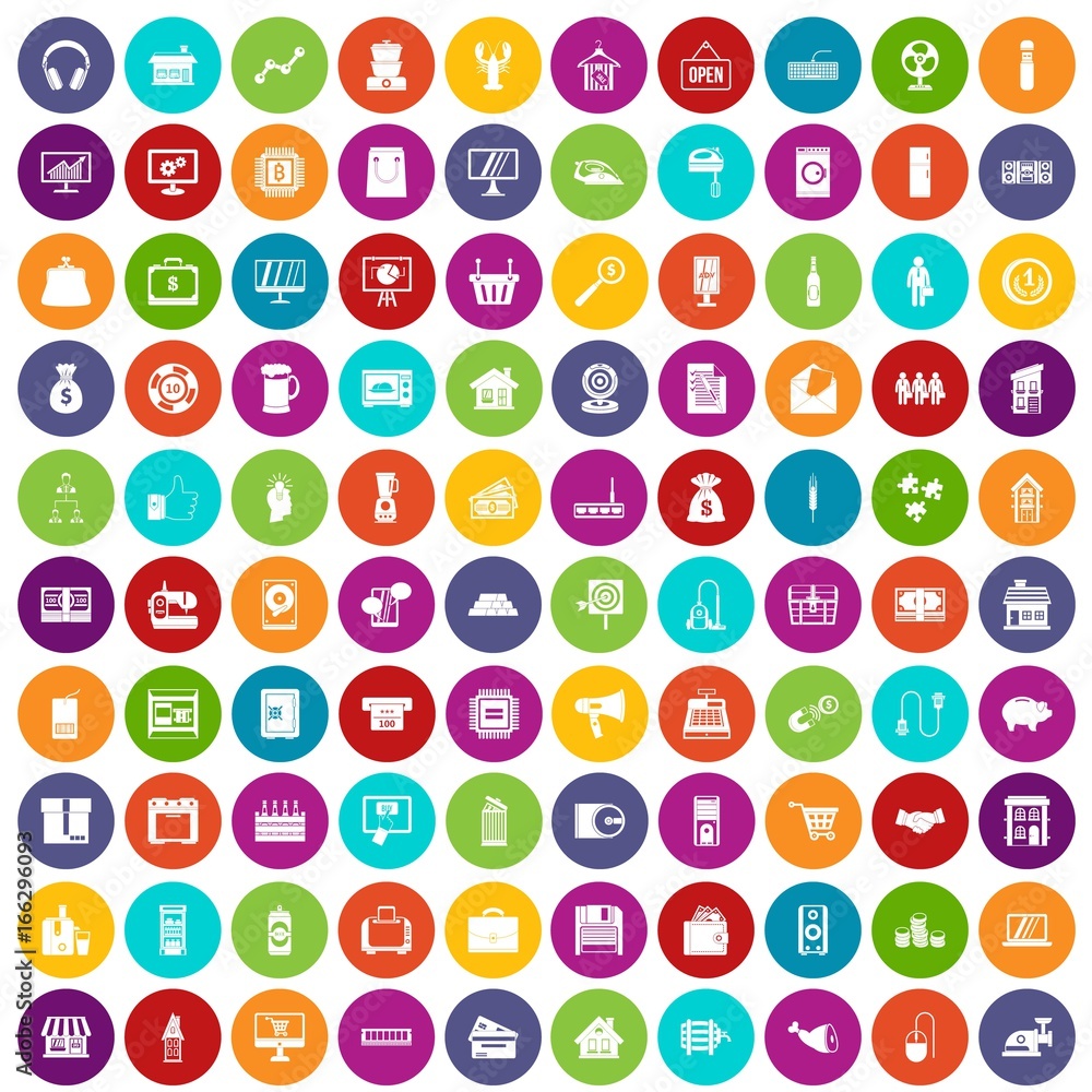 100 sales icons set color 100 sales icons set color