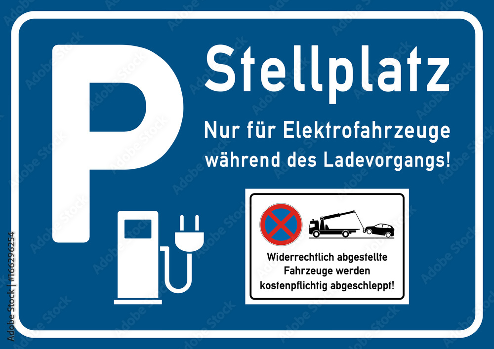 psn10 ParkingSignNew psn ks215 KombiSchild P Stellplatz Nur für Elektrofahrzeuge während