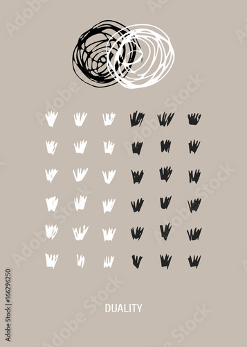 Poster with modern minimalistic design and motivation phrase. Vector illustration with hand drawn ink elements.