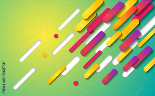 Colorful modern style abstract graphic with composition from various rounded shapes