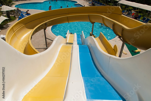 water slides summer pool skating