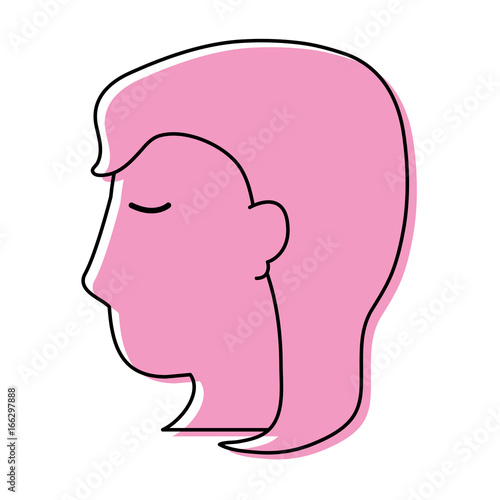 head of woman sideview icon image