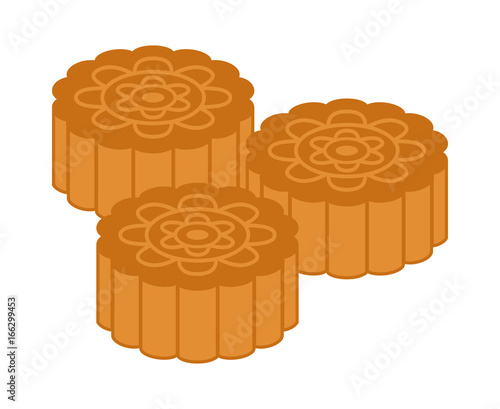 Mooncakes or moon cakes for the Mid-Autumn Festival flat vector color icon for food apps and websites