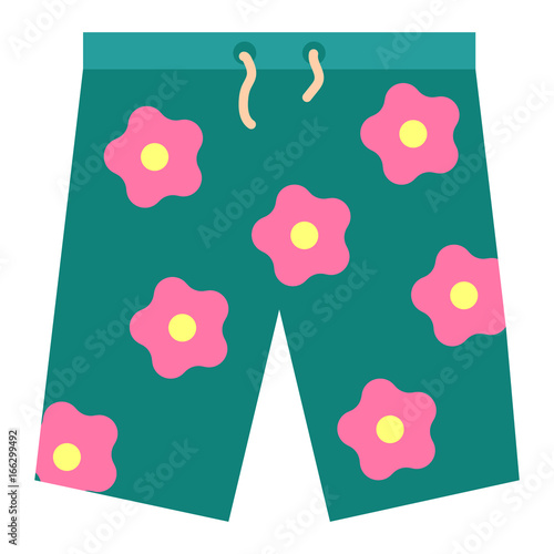 Summer bermuda shorts icon, vector illustration flat style design isolated on white. Colorful graphics