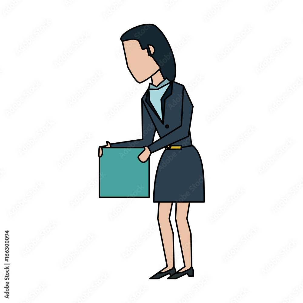 business woman showing document avatar icon image vector illustration design business woman showing document avatar icon image vector illustration design