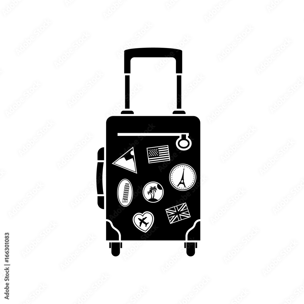 Business travel black realistic luggage set Vector Image