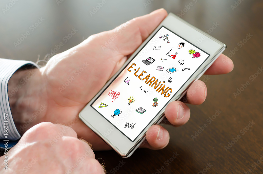 custom made wallpaper toronto digitalE-learning concept on a smartphone
