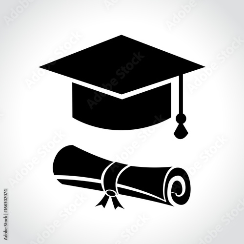 graduation icon on white background