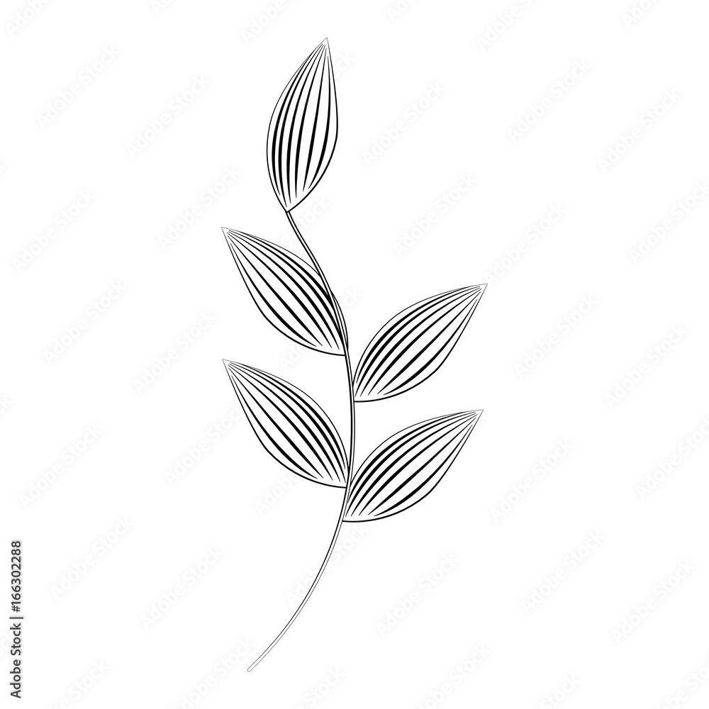 stem with leaves icon