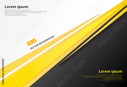 template corporate concept yellow black grey and white contrast background. Vector graphic design illustration