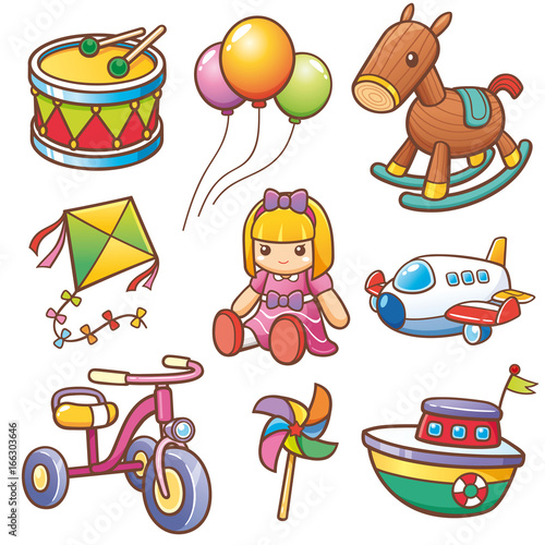 Vector illustration of Cartoon toys