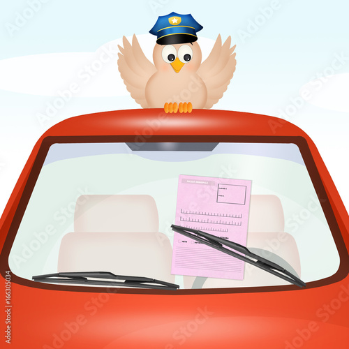 Εκτύπωση καμβά Road violation under the windscreen wiper