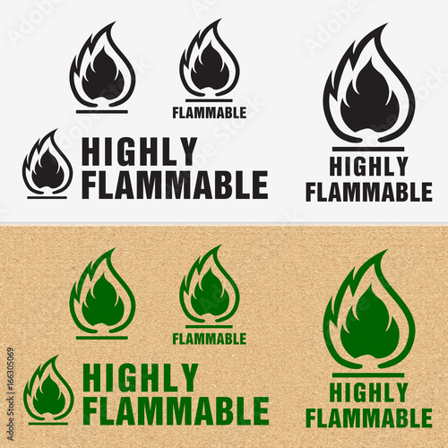 Flammable Symbol. Fire Icon. Packaging Symbol for Delivery of Cargo