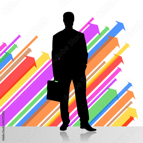 Homme d'affaire Flèches Haut