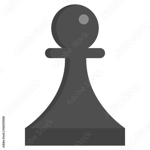 Black Chess pawn icon, vector illustration flat style design isolated on white. Colorful graphics