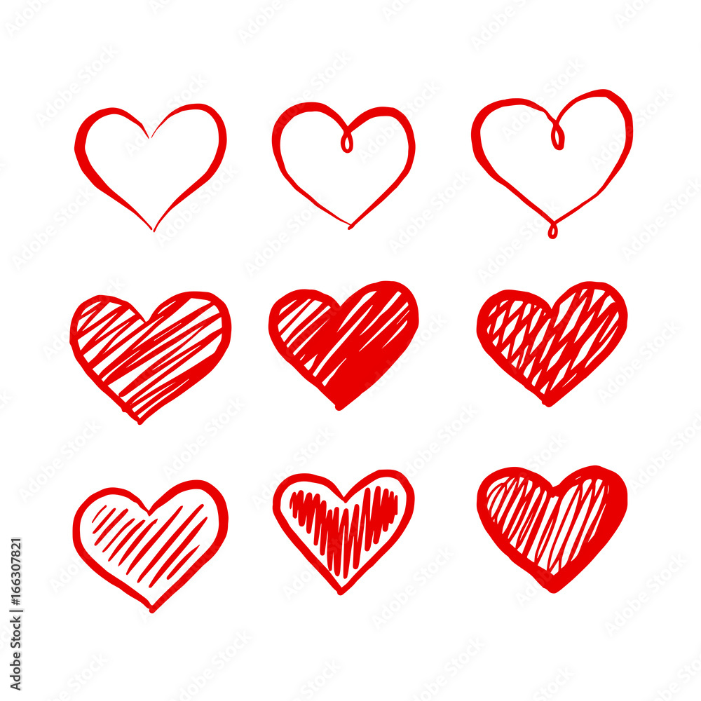 graphic red heart, vector graphic red heart, vector